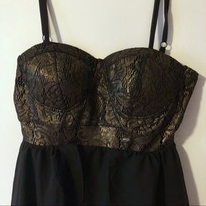 Material girl strapless dress Sz S padded bra #4